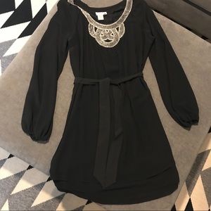 Black dress with beaded embellishment